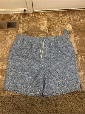 NWT Men’s Old Navy Blue Swim Trunks with White Drawstring Size XXXL